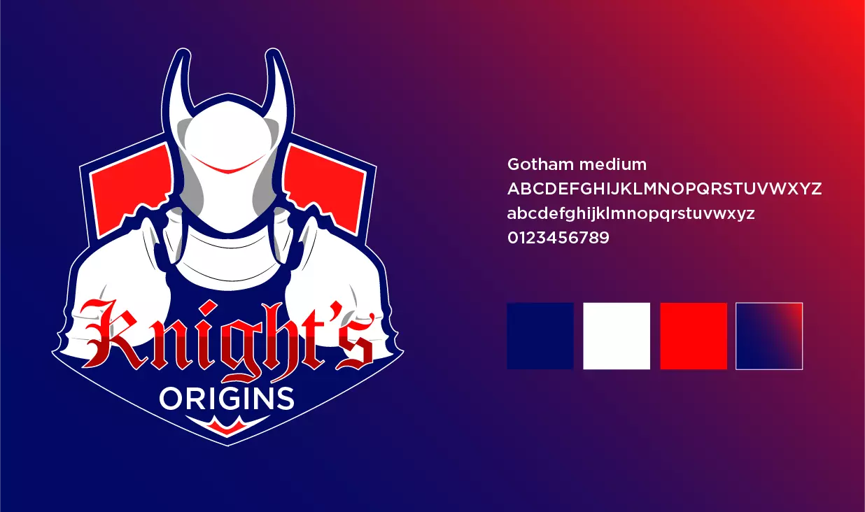 Le logo et l'identité visuelle de l'équipe esport Knight's Origins a été réalisé par Kini